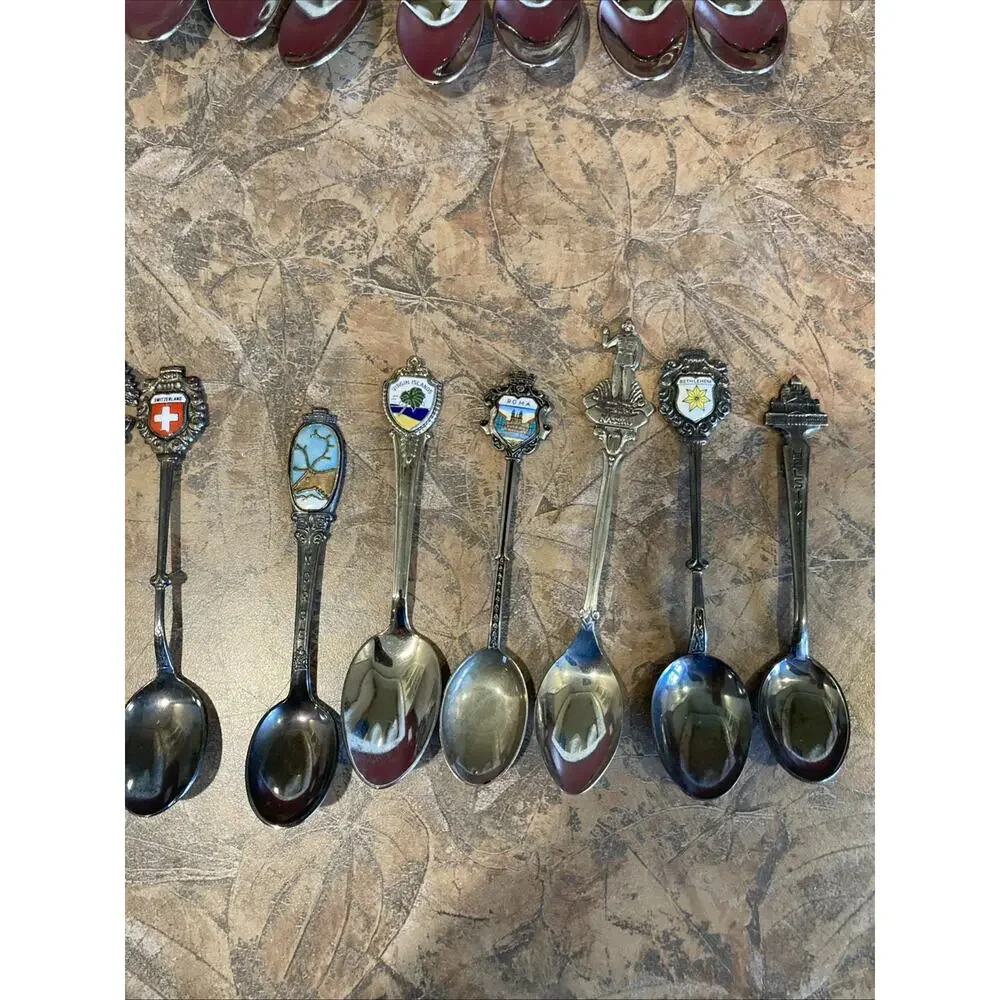 75+ Vintage Souvenir Travel Spoons Lot USA States Europe Middle East Collection